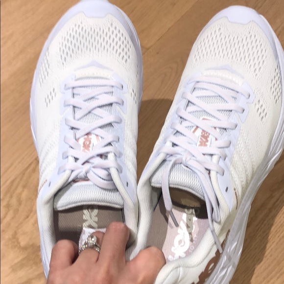hoka clifton white rose gold